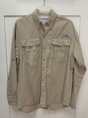 Columbia PFG Tan Outdoor Fishing Shirt